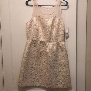 Ivory and gold party dress